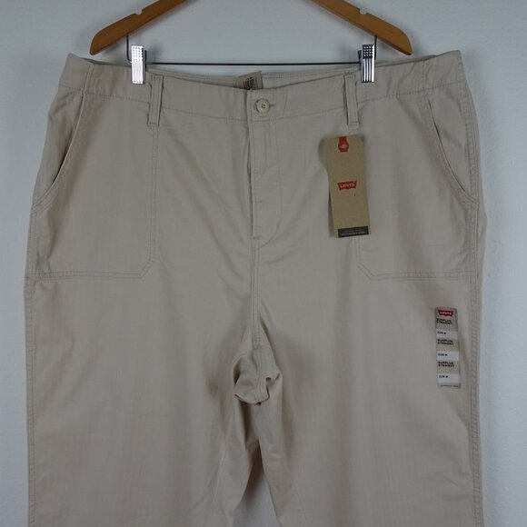 Levi's Straight Leg Pants Women's Plus Size 22W Beige Stretch Denim - Picture 2 of 9